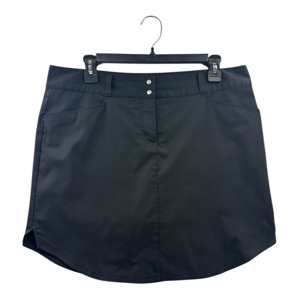 Adidas Golf Skort Women Size 12 Black Performance Stretch Athletic Skirt